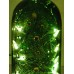 Handmade Lighted Decorated Bottle Emerald w/Gold Gems and Painted Dots nitelite   183334938449